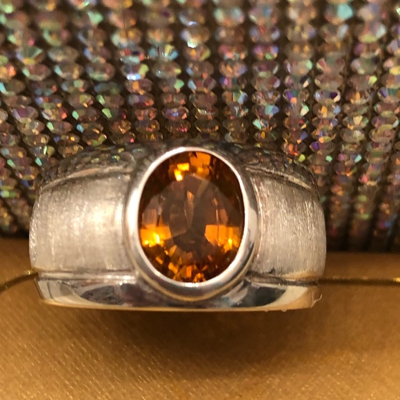 NWOT Custom Made Sterling Silver Citrine Ring - Picture 1 of 7
